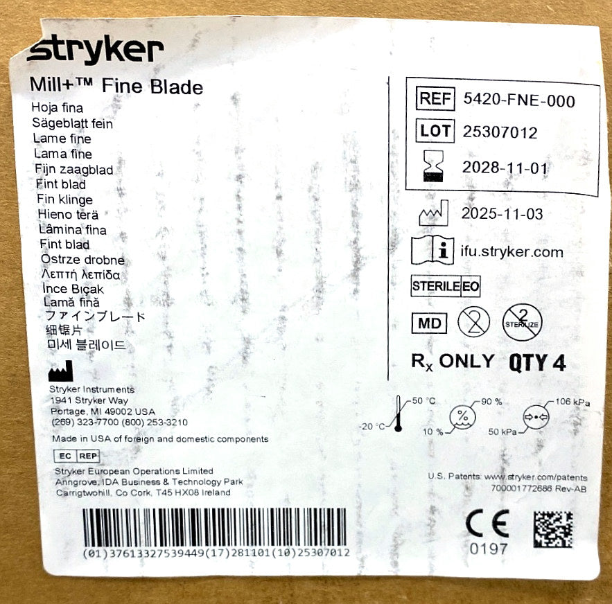 5420-FNE-000 - STRYKER - Fine Blade, (BX/4)