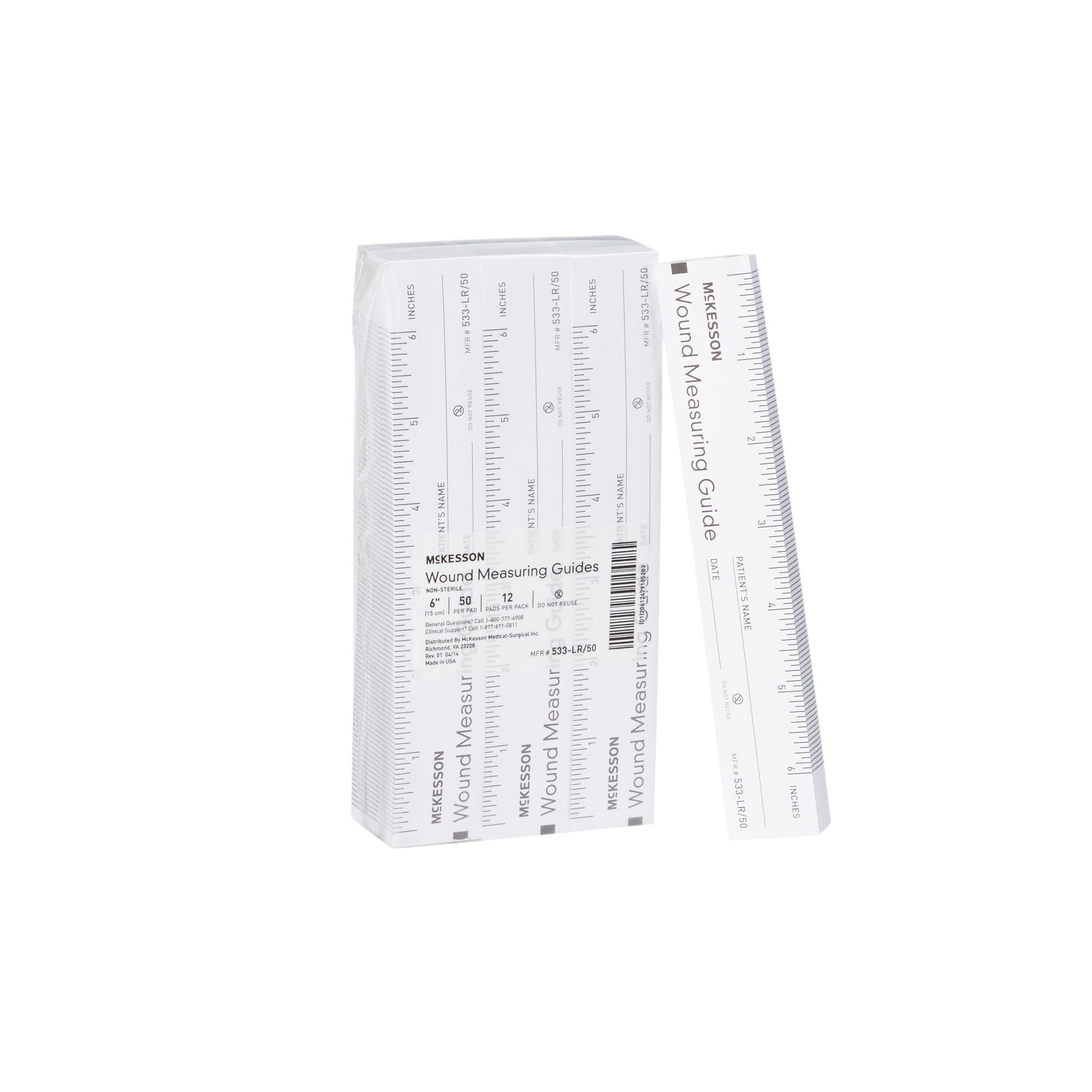 871649 - McKesson - McKesson Wound Measuring Guide 6 in Length Paper, 533-LR/50, Case of 288, (CS)