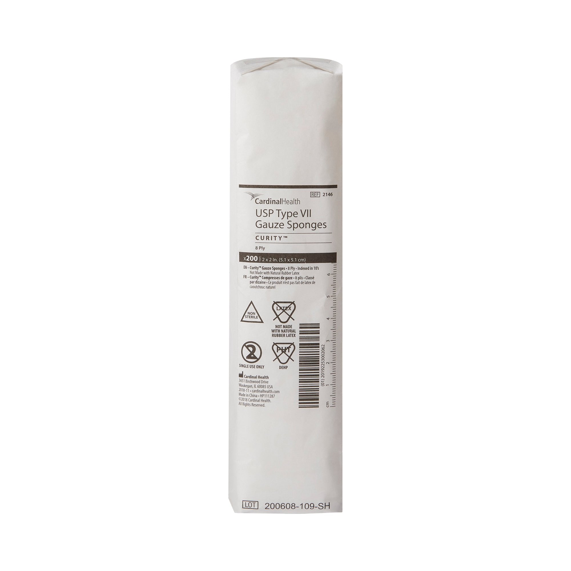 9975 - Curity - Curity Gauze Sponge 2 X 2 in 8-Ply NonSterile , 2146-, Bag of 200, (BG)