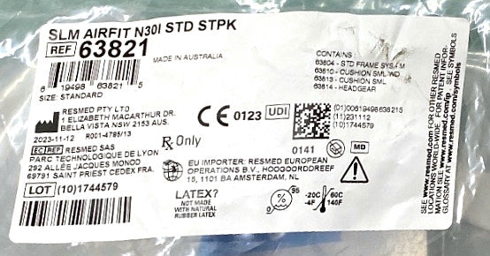 63821 - RESMED - SLM AIRFIT N30I STD STPK, (EA/1)