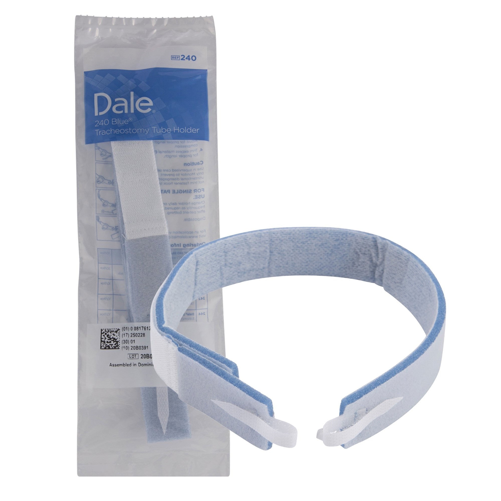 197968 - Blue - Blue Tracheostomy Tube Holder 1 X 19-1/2 Inch Pediatric / Adult, 240, Box of 10, (BX)