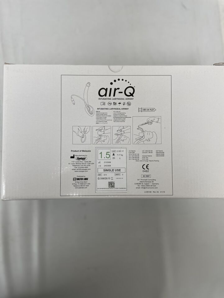 3015 - COOK - Mercury Air-Q Single Use Intubating Laryngeal Airway <60cm H2O, (BX/5) - ( Expiry Date: 2024-03-08 )