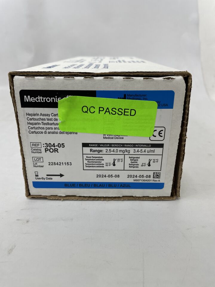 305-04POR - MEDTRONIC - heparin assay cartridges, (BX/9) - ( Expiry Date: 2024-05-08 )