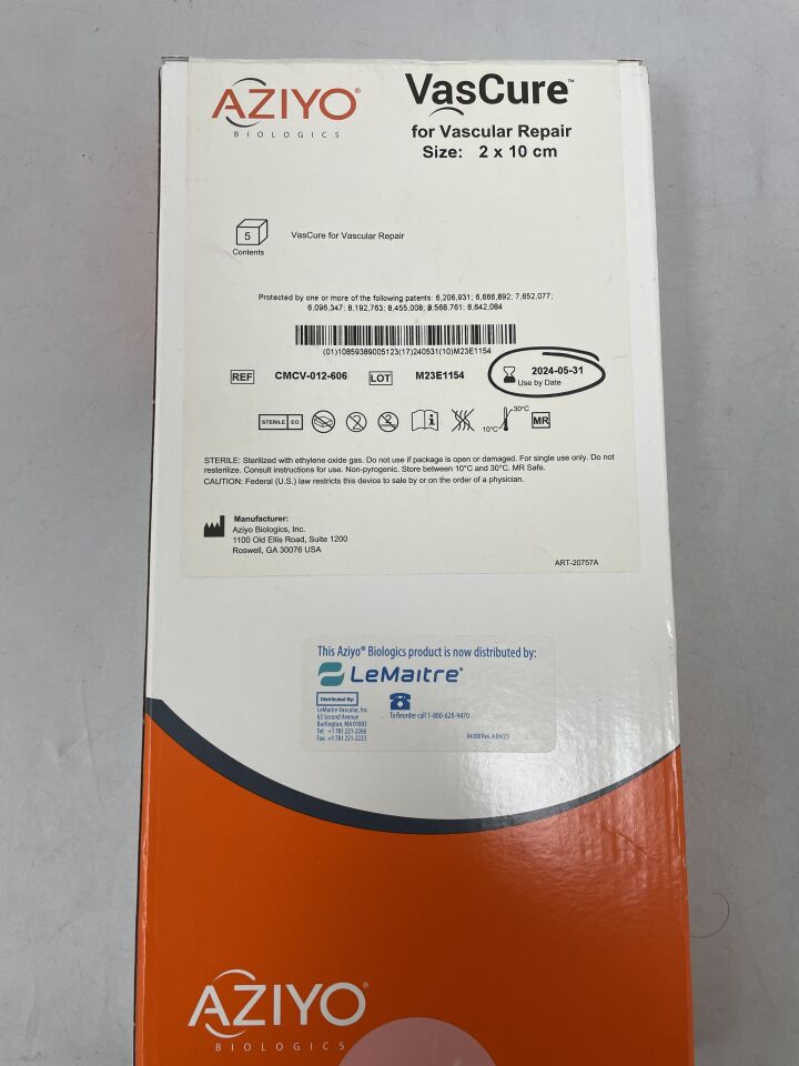 CMCV-011-606 - AZIYO BIOLOGICS - CorMatrix ECM for Vascular Repair 2cm x 10cm, 6-Ply, (BX/1)