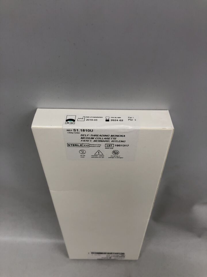 S1.1810u - FCI - Self-Threading Monoka Medium Collaretter Fayet, Bernard Ritleng, (BX/3) - ( Expiry Date: 2024-02-29 )