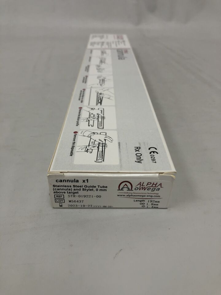 STR-019221-00 - ALPHA OMEGA - Cannula, Stainless Steel Guide Tube and Stylet, 0mm above target, 192mm length, (BX/1) - ( Expiry Date: 2023-10-27 )