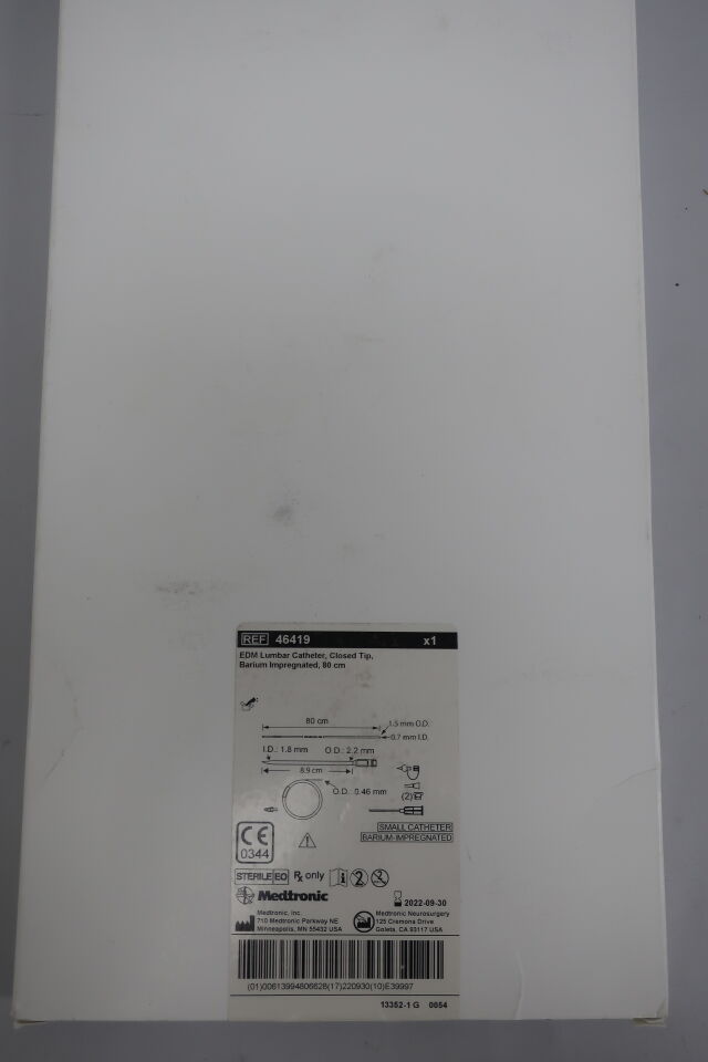 46419 - MEDTRONIC - EDM Lumbar Catheter, Closed Tip, Barium Impregnated, 80cm, (BX/1) - ( Expiry Date: 2023-10-17 )