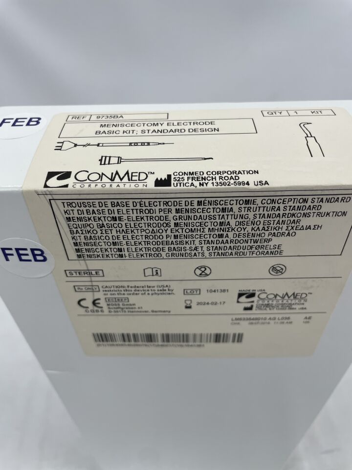 9735BA - CONMED - MENISCECTOMY ELECTRODE BASIC KIT, STANDARD 165mm, (BX/1) - ( Expiry Date: 2023-10-20 )