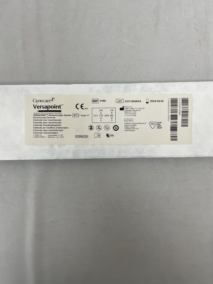 01950 - ETHICON - VERSAPOINT Resectoscopic System Resetoscope Electrode 1 Angle 0 Degree, () - ( Expiry Date: 2024-04-02 )