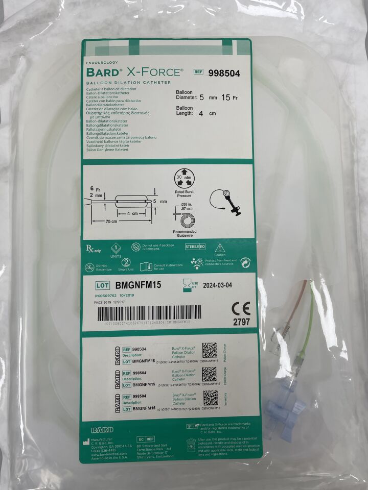 998504 - BARD - X-Force U30 Ureteroscopic Balloon Dilation Catheter 5mm x 40mm, () - ( Expiry Date: 2024-03-04 )