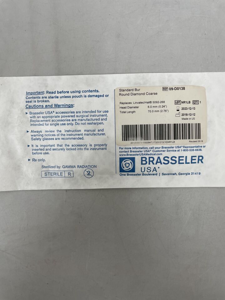 09-D0138 - BRASSELER - 6.0mm round diamond, (EA) - ( Expiry Date: 2023-12-13 )