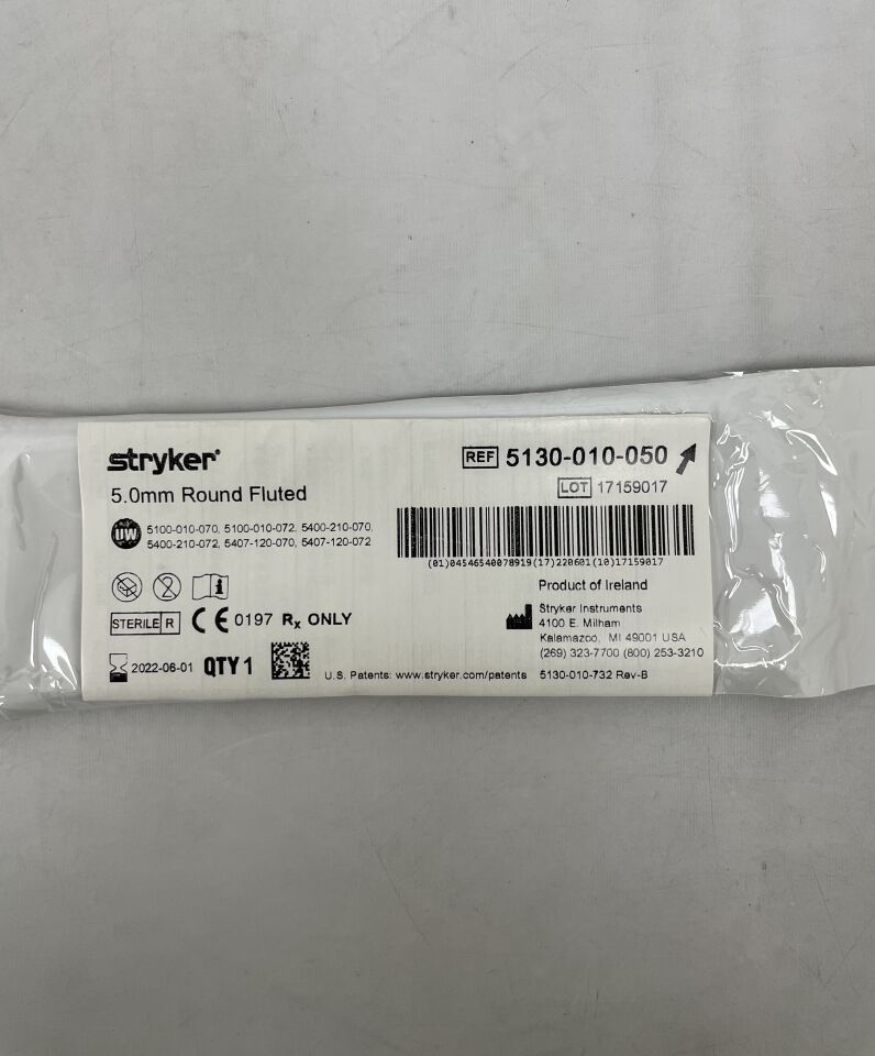 5130-010-050 - STRYKER - 5mm round fluted, (EA) - ( Expiry Date: 2022-06-01 )