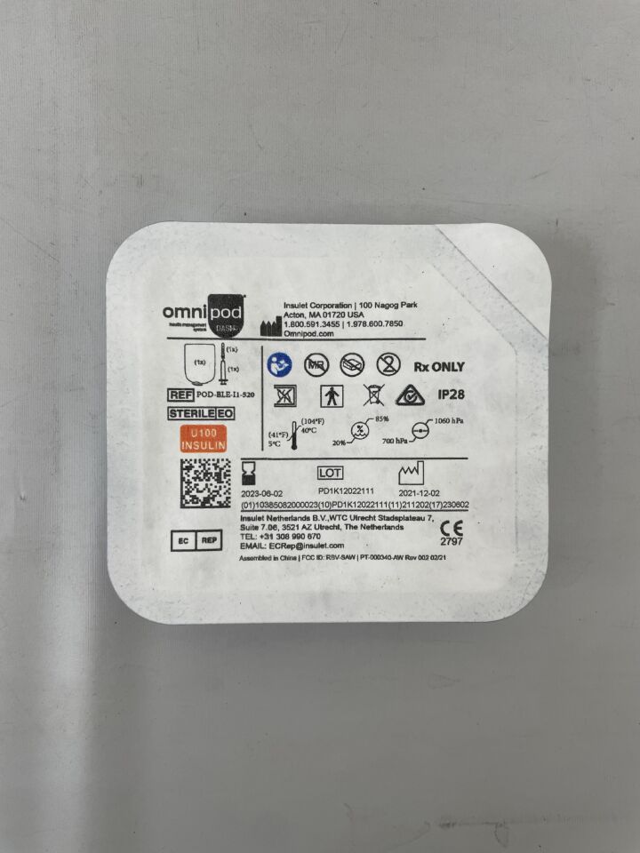 POD-BLE-11-520 - INSULET - OmniPod Dash, U100 Insulin, (EA)
