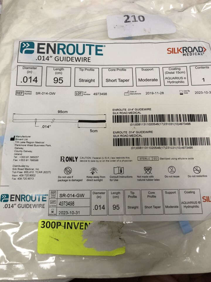 SR-014-GW - SILK ROAD - ENROUTE Guidewire - Straight Tip - .014" x 95cm
, () - ( Expiry Date: 2023-10-31 )
