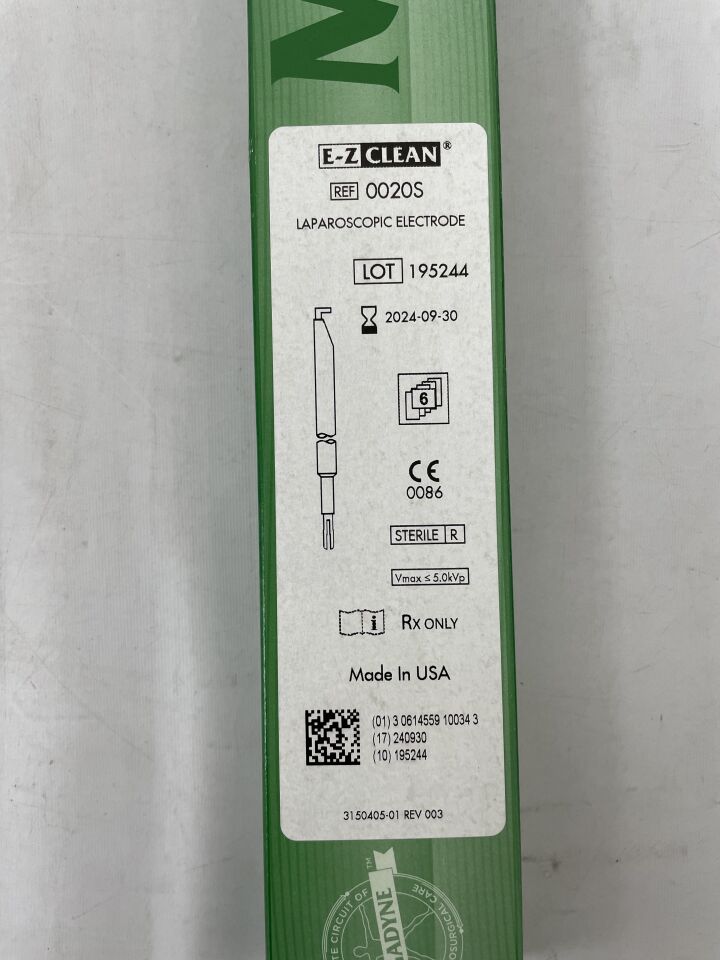 0020S - ETHICON - MEGADYNE E-Z CLEAN Laparoscopic Electrodes, Split, Stem , 33 cm, (BX/6) - ( Expiry Date: 2024-09-30 )