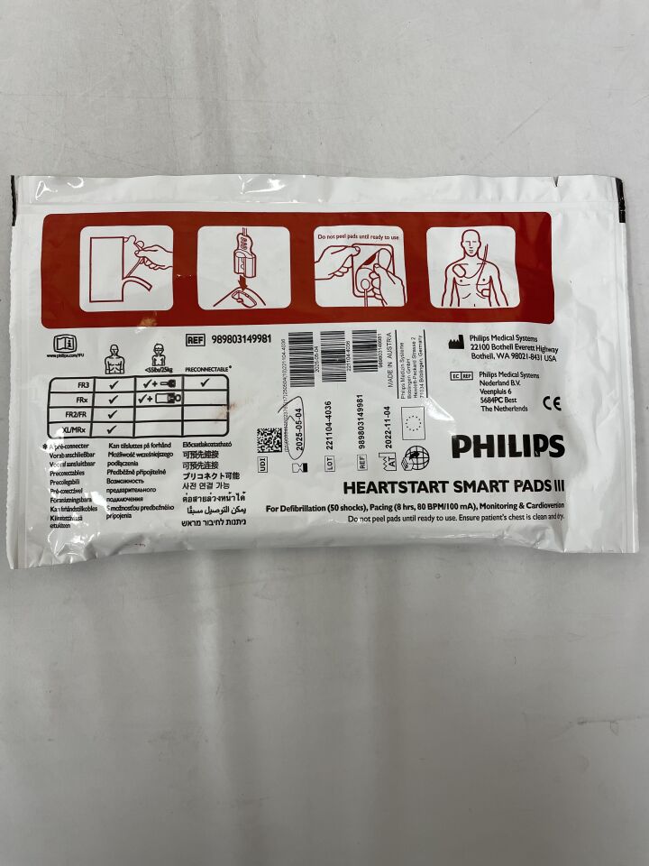 989803149981 - PHILIPS - HeartStart FRx SMART Pads III, (EA) - ( Expiry Date: 2025-05-04 )