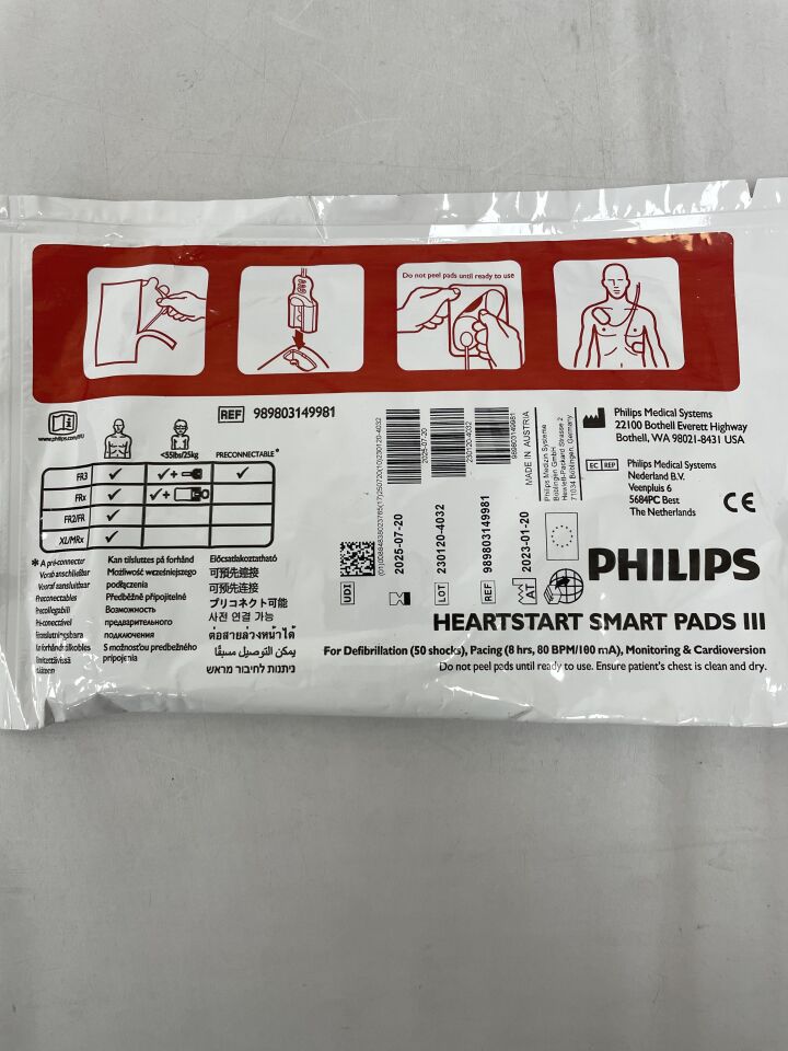 989803149981 - PHILIPS - HeartStart FRx SMART Pads III, (EA) - ( Expiry Date: 2025-07-20 )