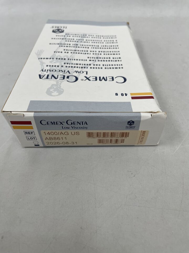 1400/AG US - TECRES SPA - Tecres Exactech Cemex System Genta 40g, (BX) - ( Expiry Date: 2026-08-31 )