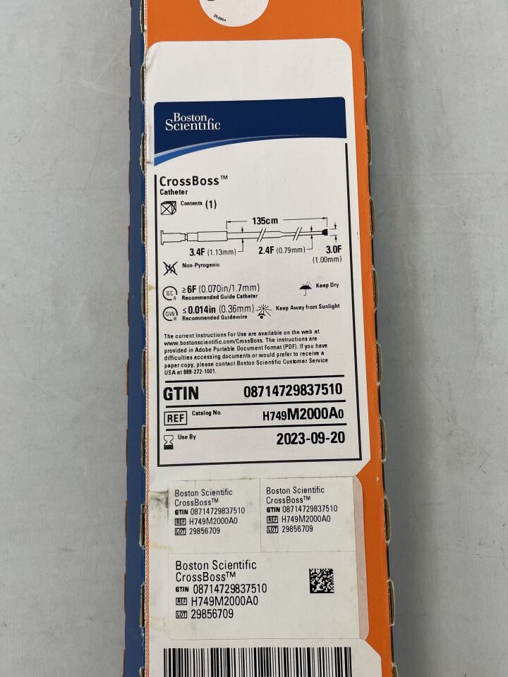 M2000A - BOSTON SCIENTIFIC - CrossBoss Catheter, 3.0F X 135cm, (H749M2000A0), (BX/1) - ( Expiry Date: 2023-09-20 )