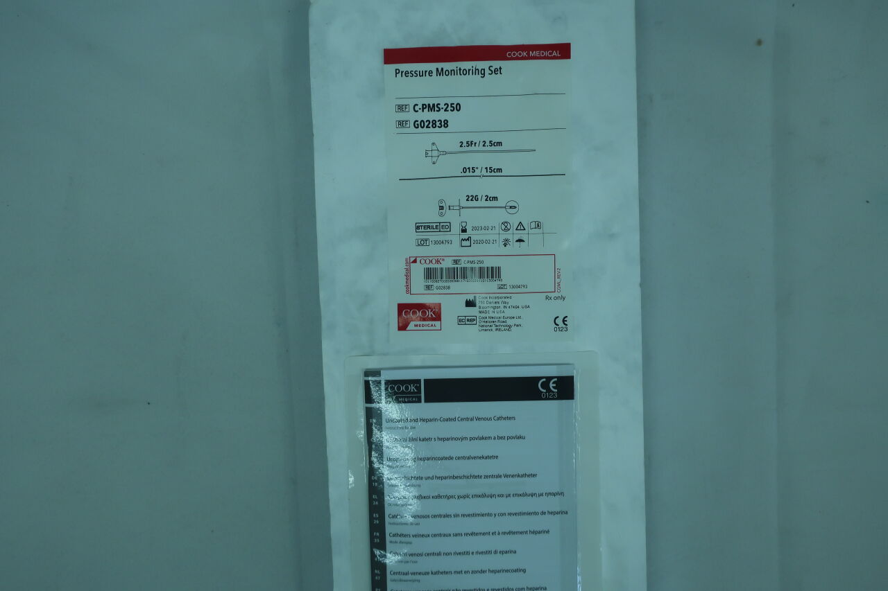 G02838 - COOK - Pressure Monitoring Set, 2.5 Fr Catheter, () - ( Expiry Date: 2021-11-20 )