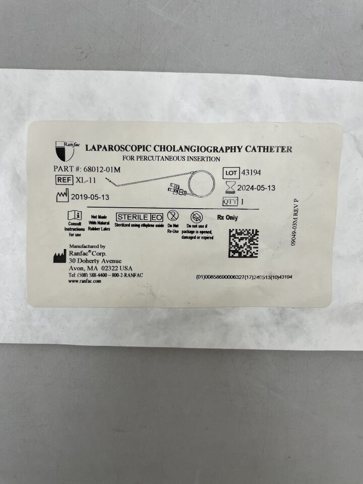 XL-11 - RANFAC - Ranfac Cholangiography Catheter, Percutaneous Access, (EA) - ( Expiry Date: 2024-05-13 )