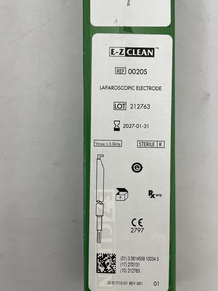 0020S - Electrodos laparoscópicos ETHICON - MEGADYNE EZ CLEAN, divididos, vástago, 33 cm, (caja de 6) - (Fecha de caducidad: 31/01/2027)