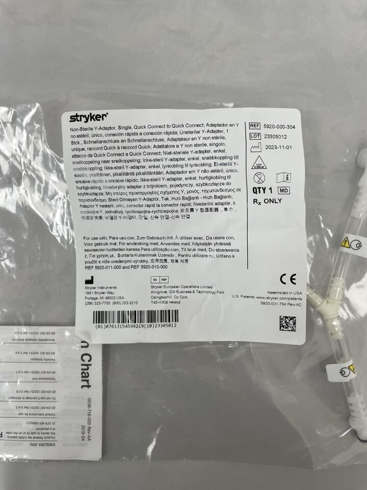 5920-000-304  -  STRYKER  -  Y-Adaptor Quick Connect , ( EA )  -  ( Expiry Date : 2099-12-31 )