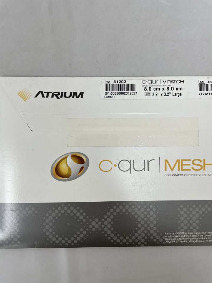 31202 - ATRIUM - C-Qur V-Patch Mesh: 3.2" x 3.2" (Large), (EA) - ( Expiry Date: 2021-11-09 )