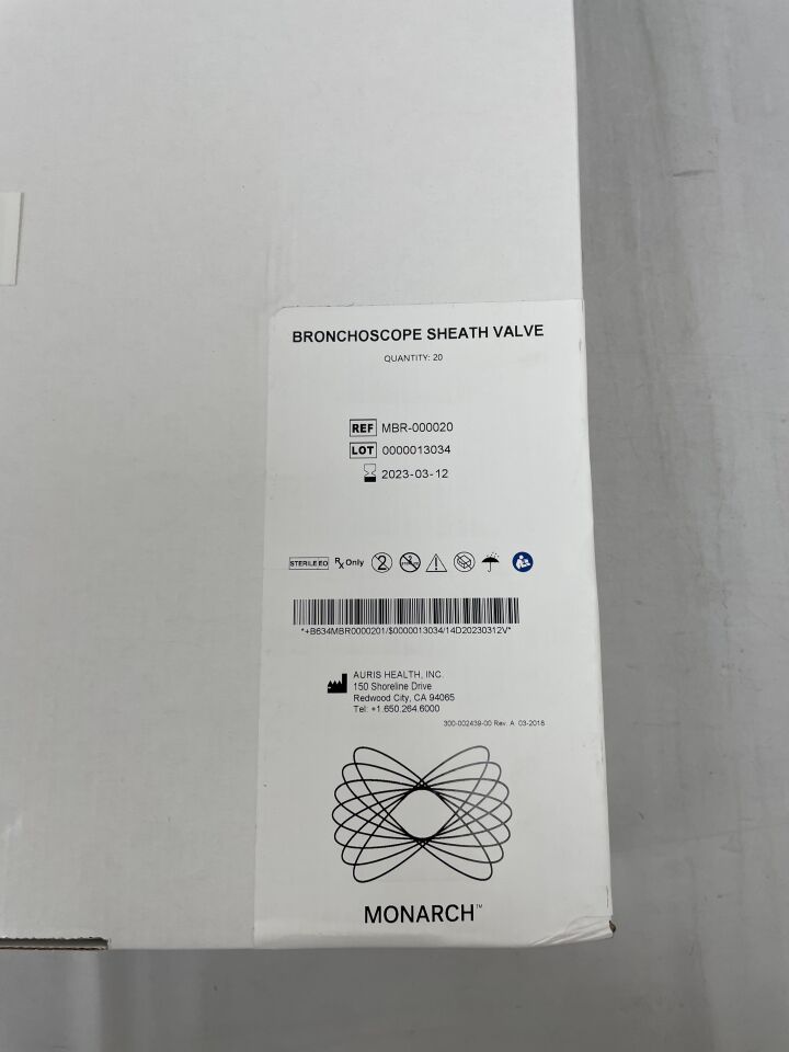 MBR-000020 - AURIS HEALTH - Monarch Bronchoscope Sheath Valve , (BX/20) - ( Expiry Date: 2023-03-12 )