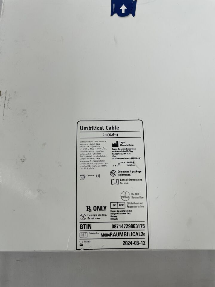 RAUMBILICAL2 - BOSTON SCIENTIFIC - Umbilical Cable 6.6Ft, (BX/1) - ( Expiry Date: 2024-03-12 )