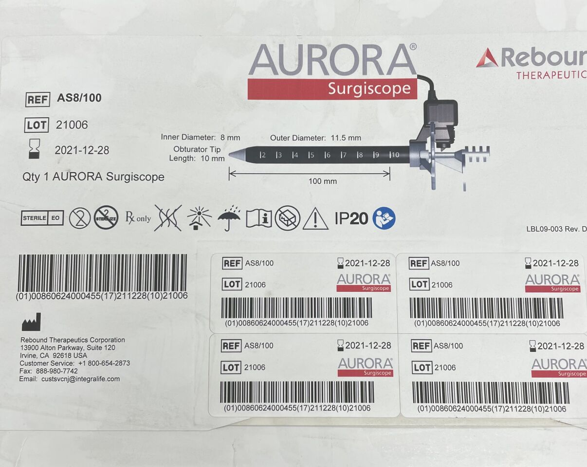 AS8/100 - INTEGRA - Aurora Surgiscope Disposable Neurosurgical Endoscope 100mm, (BX/1) - ( Expiry Date: 2021-12-28 )