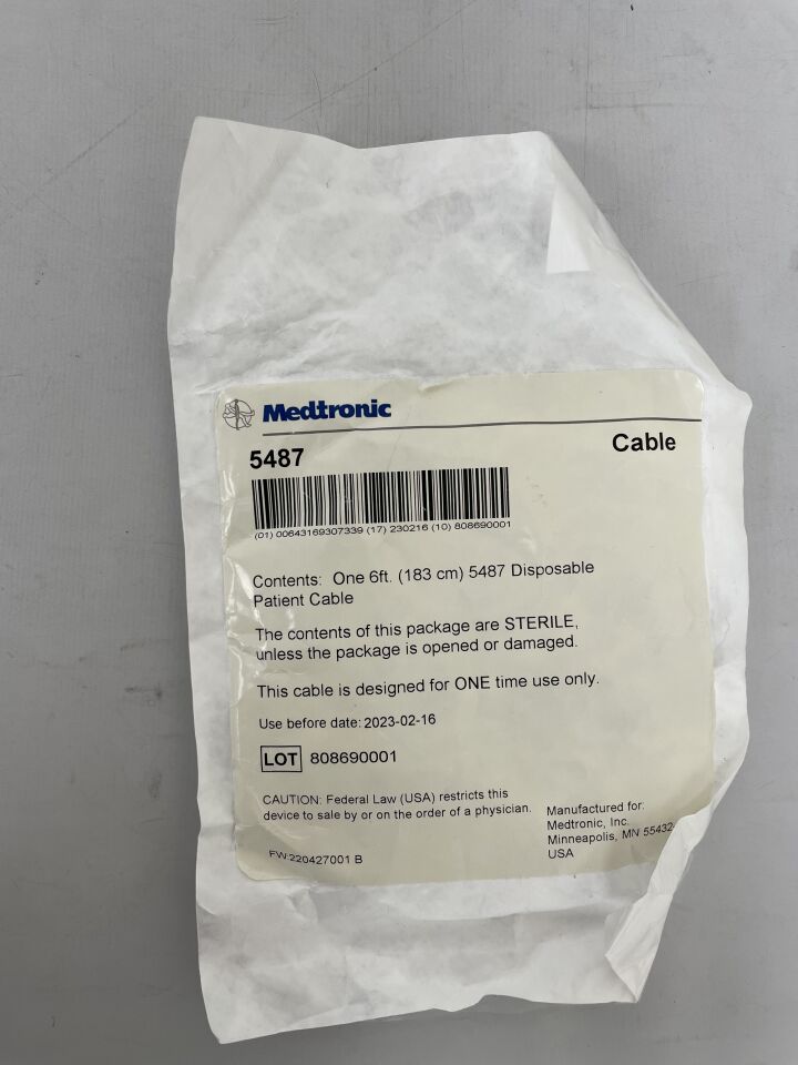 5487 - MEDTRONIC - 6' Disposable Patient Cable, (EA) - ( Expiry Date: 2023-02-16 )