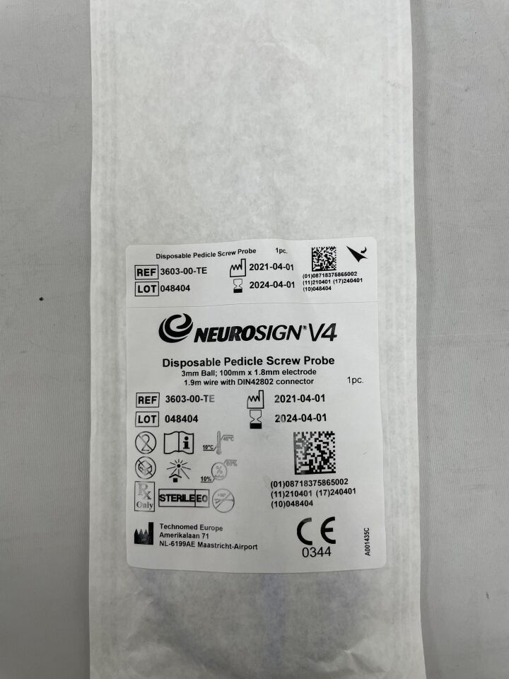 3603-00-TE - TECHNOMED - NeuroSign V4  Monopolar Probe, 3mm ball; 100mm x 1.8mm electrode; 1.9m, (EA) - ( Expiry Date: 2024-04-01 )