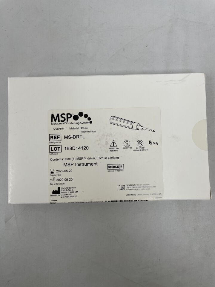 MS-DRTL - ZIMMER BIOMET - MSP Metatarsal Shotening System, MSP Driver, (BX/1) - ( Expiry Date: 2022-05-20 )
