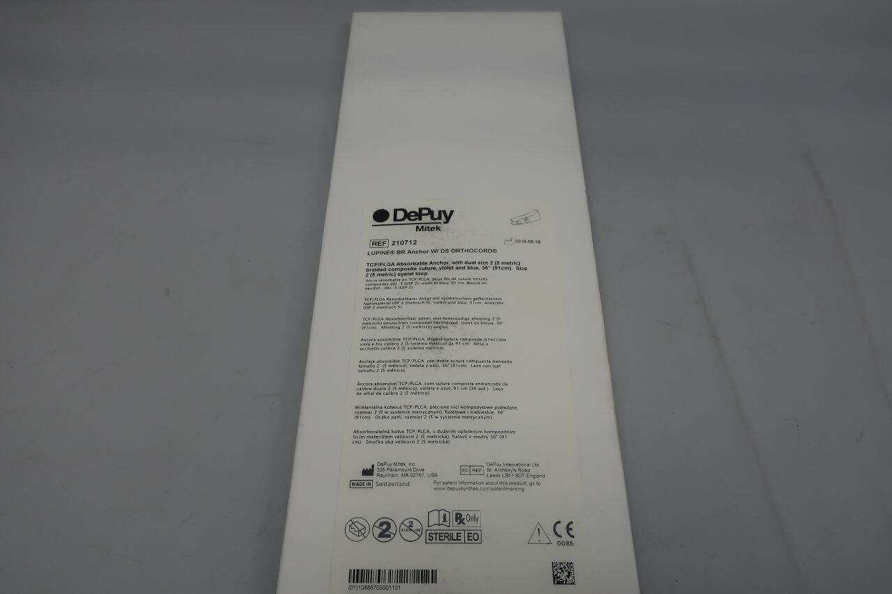 210712 - DEPUY - Lupine BR Biocryl Rapide Biocomposite Suture Anchor with Dual Size Orthocord Suture, () - ( Expiry Date: 45320 )