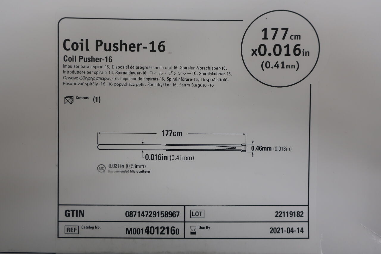 401216 - BOSTON SCIENTIFIC - Coil Pusher-16, 177cm x 0.016in, () - ( Expiry Date: 45330 )