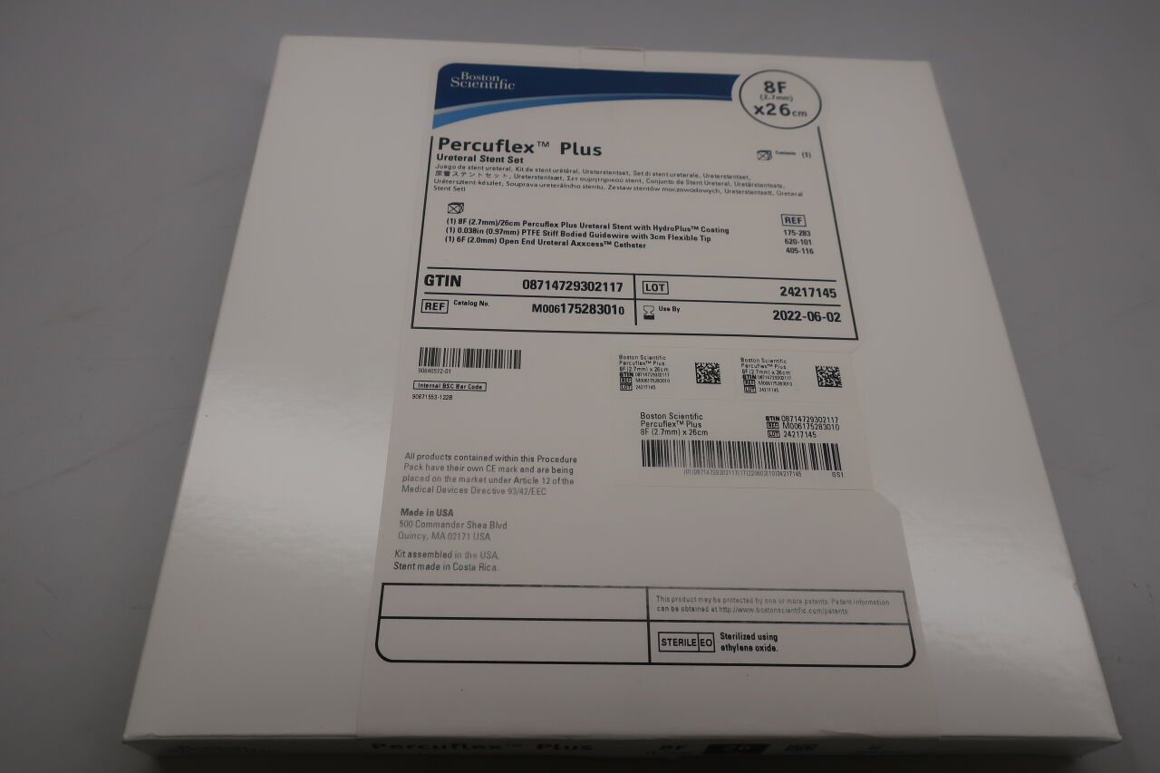 17528301 - BOSTON SCIENTIFIC - Percuflex Plus Ureteral Stent Set, 8F x 26cm, (BX/1) - ( Expiry Date: 2023-10-23 )