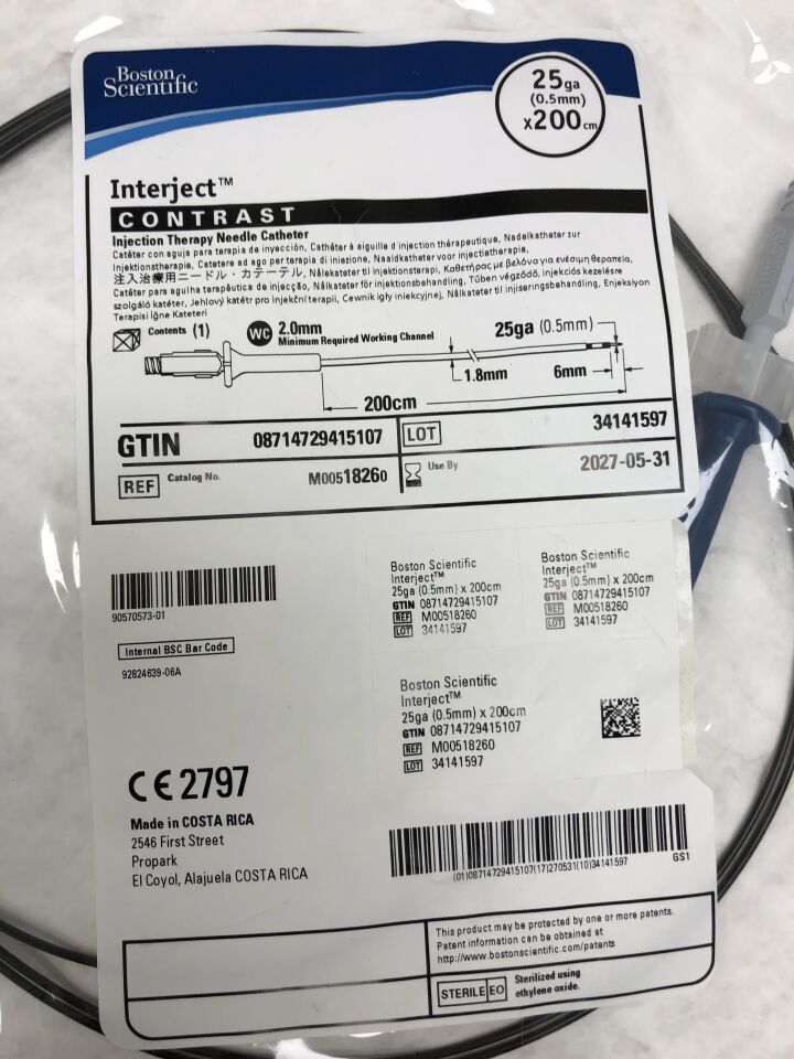 1826  -  BOSTON SCIENTIFIC  -  Interject Injection Therapy Needle Catheter 25ga x 200cm , (  )  -  ( Expiry Date : 2027-05-31 )