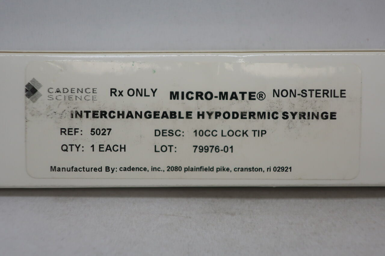 5027 - CADENCE SCIENCE - Jeringa hipodérmica intercambiable Micro-Mate (CAJA/1) - (Fecha de caducidad: 2099-12-31)