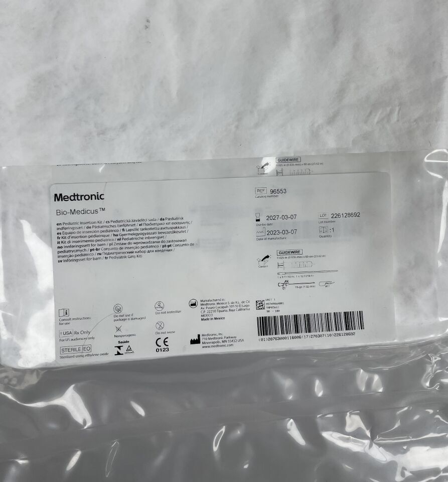 96553  -  MEDTRONIC  -  Bio-Medicus Pediatric ARTERIAL/VENOUS Insertion Kit , ( EA )  -  ( Expiry Date : 2027-03-07 )
