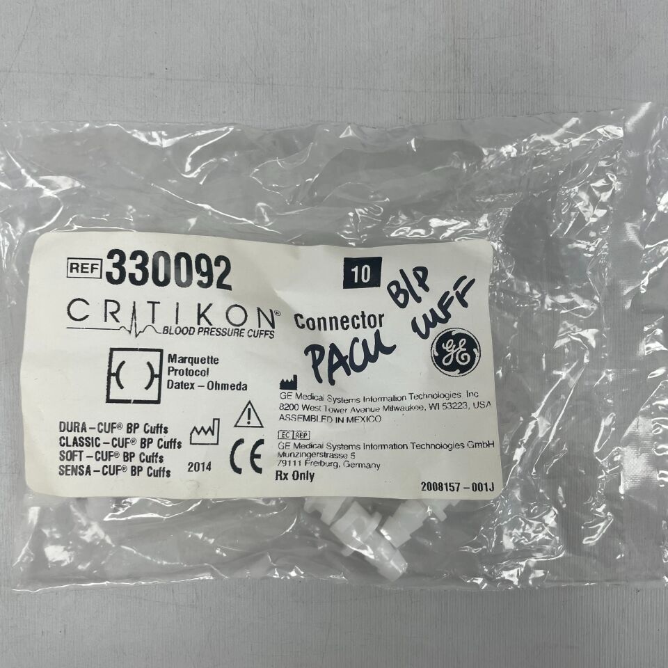 330092 - GE MEDICAL - Brazaletes de presión arterial Dura-cuf, tubo de 5/32 pulgadas, paquete de 10, (cada uno) - (Fecha de vencimiento: 01/01/2099)