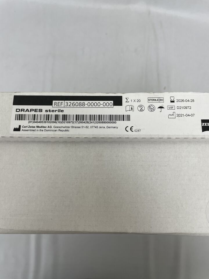 326088-0000-000  -  ZEISS  -  Drapes Sterile 6inch x 14inch , ( BX/20 )  -  ( Expiry Date : 2026-04-28 )
