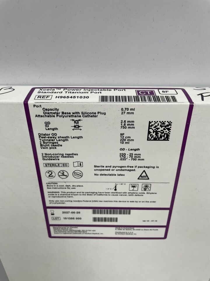 H965451030 - NAVILYST - xcela 動力注射端口標準鈦合金 8f，（BX/1）-（有效期：2027-06-26）