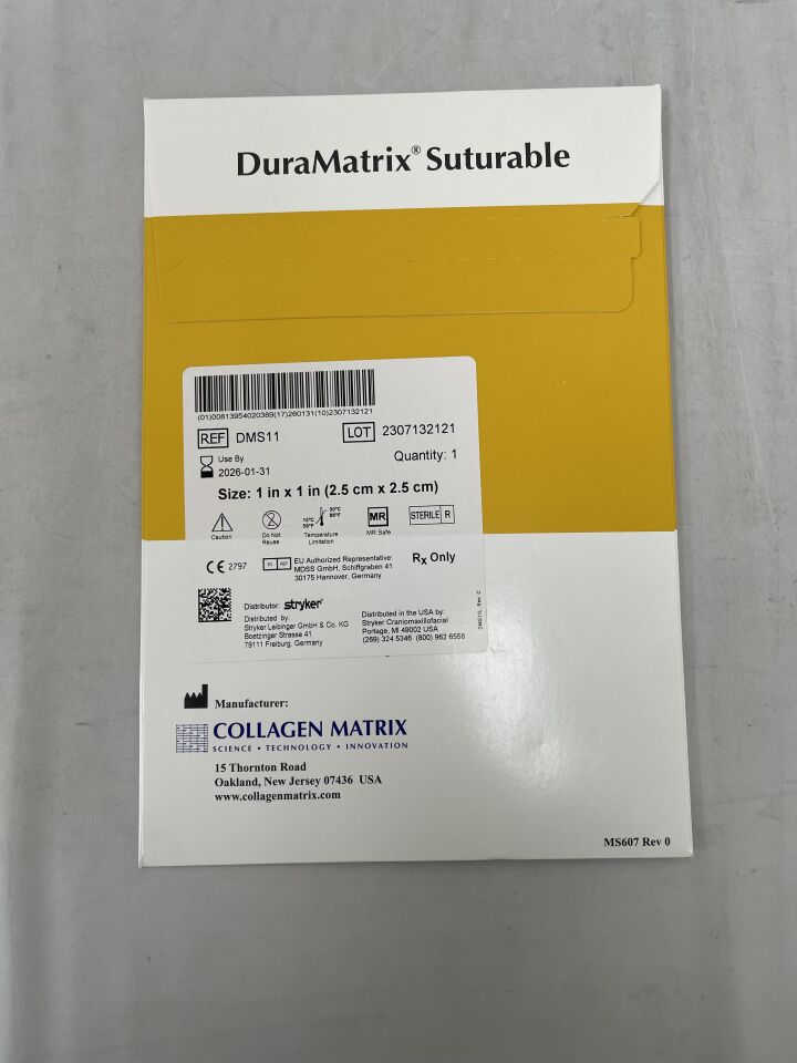 DMS11  -  STRYKER  -  Collagen Dura Membrane, 1in x 1in , ( BX/1 )  -  ( Expiry Date : 2026-01-31 )