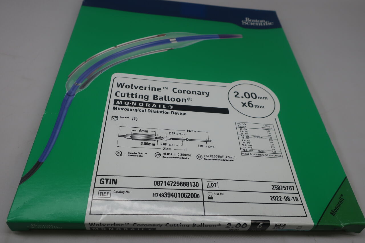 3940106200 - BOSTON SCIENTIFIC - Wolverine Coronary Cutting Balloon Over-The-Wire Microsurgical Dilatation Device, 2.00mm x 6mm, (EA) - ( Expiry Date: 2024-02-04 )