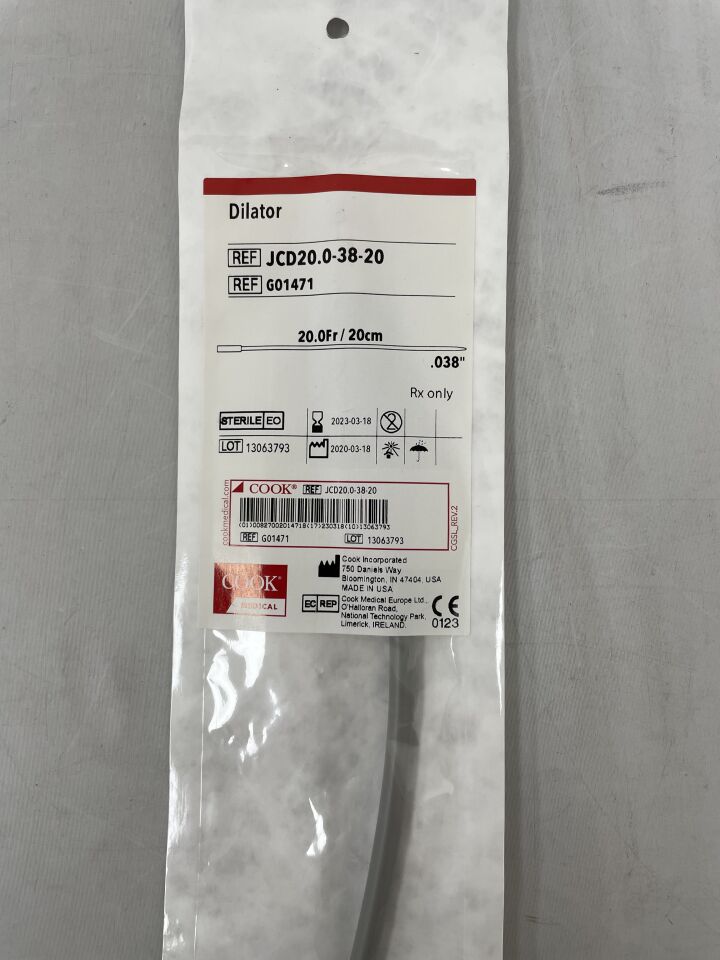 G01471 - COOK - Standard Dilator 20F x 20cm, 0.038", () - ( Expiry Date: 2023-11-23 )
