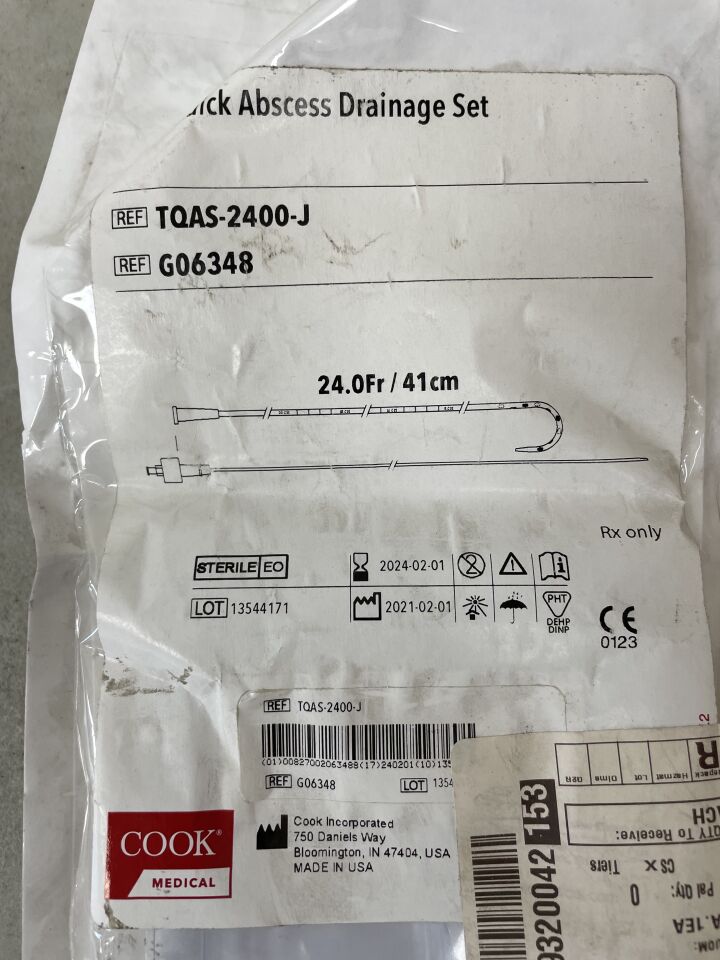 G06348 - COOK - Thal-Quick Abscess Drainage Set 24F, (EA) - ( Expiry Date: 2024-02-01 )