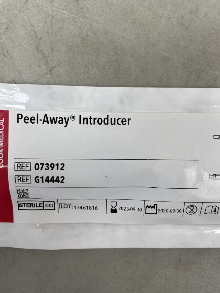 G14442 - COOK - Peel-Away Introducer, 12Fr, (EA) - ( Expiry Date: 2023-09-30 )