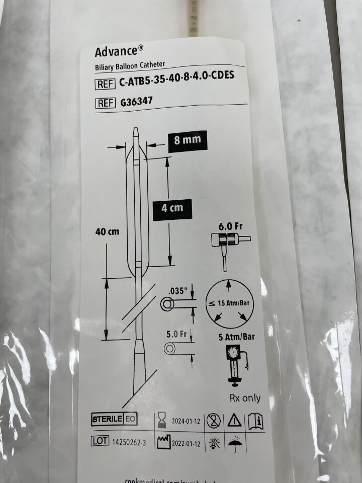 G36347 - COOK - Advance ATB PTA Dilatation Catheter 8mm x 4cm, 40cm, (EA) - ( Expiry Date: 2024-01-12 )