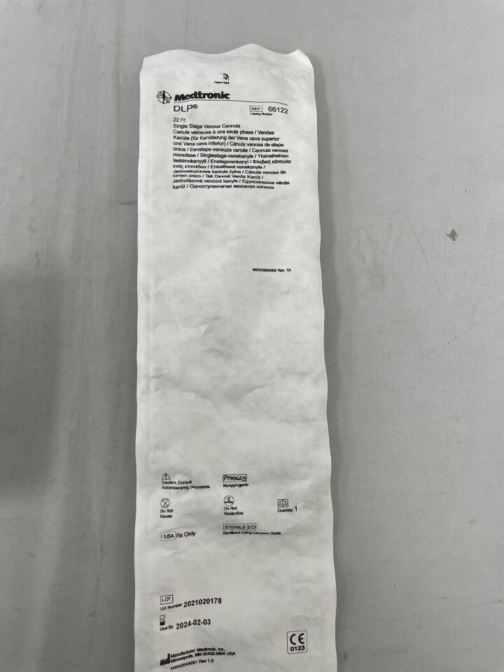 66122 - MEDTRONIC - Single Stage Venous Cannula Straight, 22F, (EA) - ( Expiry Date: 2024-02-03 )